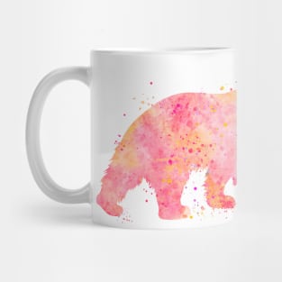 Pink Bear Watercolor Painting 2 Mug